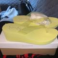 Jessica Simpson Shoes | Nib Jessica Simpson Yellow Wedge Flip Flop | Color: Yellow | Size: 8