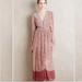 Anthropologie Dresses | Anthropologie Floreat Vintage Inspired Maxi Midi Embroidered Dress, 10. | Color: Cream/Red | Size: 10