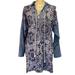 Anthropologie Dresses | Anthropologie Uncle Frank Soft Denim Look Paisley Floral Tie Yoke Shirt Dress. | Color: Blue/White | Size: Xl