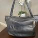 Coach Bags | Coach Metallic Pewter Pebbled Leather Tote | Color: Black/Silver | Size: Os