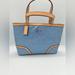 Coach Bags | Coach Blue Tote Bag Embossed Patent Leather Peyton Purse | Color: Blue/Tan | Size: Os