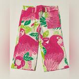Lilly Pulitzer Bottoms | Lilly Pulitzer Pink Port Of Caw Crop Pants For Girls Size 5 | Color: Green/Pink | Size: 5g