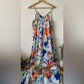 Anthropologie Dresses | 73.-Anthropologie By Nicole Miller Maxi Dress | Color: Blue/Pink | Size: L