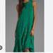Free People Dresses | Free People Womens Long Asymmetrical Crochet Dress With Tiers Bohemian Size Xs | Color: Green | Size: Xs