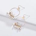 Anthropologie Jewelry | 2/$35 Anthropologie White Howlite Gemstone Crystal Beaded Gold Hoop Ear | Color: Gold/White | Size: Os