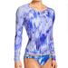 Athleta Swim | Athleta Swim Athleta Wailea Long Sleeve Rash Guard Swim Top Sz M | Color: Blue/White | Size: M