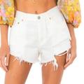 Free People Shorts | Free People Cutoff Jean Shorts Boho White Distressed Boho Jean Shorts Wtf Fp Nwt | Color: White | Size: 28