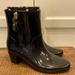 Kate Spade Shoes | Kate Spade New York Penny Boots Black Sz 7 Rubber Ankle Rain Heel Booties | Color: Black | Size: 7