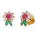 Kate Spade Jewelry | Kate Spade New Bloom Crystal Flower Earrings | Color: Green/Pink | Size: Os