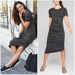 Athleta Dresses | Athleta Downtown Dress, Asymmetrical Hem Ruched Sides, T-Shirt Dress, Small | Color: Gray | Size: S