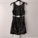 Free People Dresses | Free People Embellished Beaded Cutout Mini Dress Sz 2 | Color: Black/Gold | Size: 2