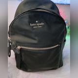 Kate Spade Bags | Kate Spade Black Vinyl Backpack. | Color: Black/Gold | Size: Os