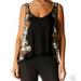 Free People Tops | Free People We The Free Wear All Day Casual Floral Ribbed Tank Top Xs | Color: Black | Size: Xs