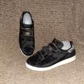 Adidas Shoes | Adidas-Stan Smith-Black Hair Calf-Hook & Loop Straps-Sz 38.5-8-Excellent | Color: Black | Size: 8