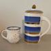 Anthropologie Kitchen | Anthropologie Suite Studio One Mimira French Press Coffee Pot & Creamer | Color: Blue/White | Size: Os