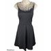 Free People Dresses | Free People Lace Neckline Dress Fit Flare Rbg Lbd Wednesday Stretch S | Color: Black/White | Size: S