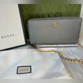 Gucci Bags | Gucci Marmont Zip Around Wallet/Box/Dustbag/Am Chain | Color: Gray | Size: Os