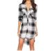 Anthropologie Dresses | Anthropologie Cloth & Stone Oversized Flannel Shirt Dress Long Sleeve Sz S | Color: Black/White | Size: S
