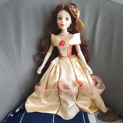 Disney Toys | Disney Beauty And The Beast Porcelain Belle Doll | Color: Brown/Yellow | Size: 15.5 Inches