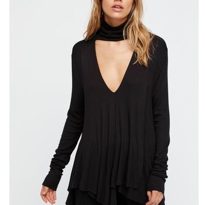 Free People Sweaters | Free People Uptown Turtleneck Top In Black | Color: Black | Size: S