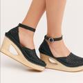 Free People Shoes | Free People Black Teagan Huarache Clog - 36 | Color: Black/Tan | Size: 6