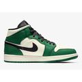 Nike Shoes | Hpguc Nike Mens Air Jordan 1 Mid Pine Green Sail Black. Size 12 Us. | Color: Green/White | Size: 12