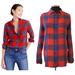 J. Crew Tops | J.Crew - Fiery Sunset Buffalo Plaid Boy Button Down Shirt - Size 2 | Color: Blue/Red | Size: 2