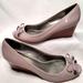Coach Shoes | Coach Purple Wedge Heels 2" Lift Women's Wedge Slip On Bow Tie Design | Color: Brown/Purple | Size: 9.5