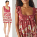 Free People Dresses | Free People Bali Wild Daisy Slip Dress Renaissance Red Combo Size Med Nwt $88 | Color: Cream/Red | Size: M