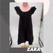 Zara Dresses | Euc Zara Basic Ruffle Collar Mini Dress | Color: Black | Size: Xs