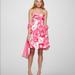 Lilly Pulitzer Dresses | Lilly Pulitzer Cherry Bloom Begonias Strapless Dress Size 2 Women | Color: Pink/Red | Size: 2