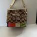 Coach Bags | Coach Beige Signature Canvas Shoulder Bag With Color Block | Color: Brown/Tan | Size: Os