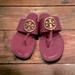 Tory Burch Shoes | Last Pair Tory Burch Leather Dusty Rose T Thong Gold Emblem Sandals Sz 8 New | Color: Gold/Pink | Size: 8