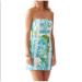 Lilly Pulitzer Dresses | Lilly Pulitzer Dress Size 6 Women's Tansy Strapless Mini Blue Green Print | Color: Blue/Green | Size: 6