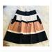 Anthropologie Skirts | Anthropologie Hd In Paris Veldt Striped Skirt Pleated Black Tan Cream Size Xs | Color: Black/Cream | Size: Xs