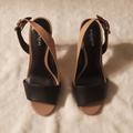 Coach Shoes | Coach Open Toe Strappy Heels - Size 7.5 | Color: Black/Tan | Size: 7.5