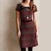 Anthropologie Dresses | Anthropologie Sparrow Sweater Dress Large Striped Fair Isle Short Sleeves Lace | Color: Black/Orange | Size: L