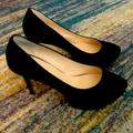 Nine West Shoes | Black Suede Nine West Platform Heels 7 1/2 | Color: Black | Size: 7.5