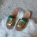 Kate Spade Shoes | Kate Spade Pineapple Slides Sandals Gold Leather Summer Ibis Kitsch Fun | Color: Gold/Green | Size: 6