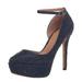 Jessica Simpson Shoes | Jessica Simpson Women's Ormanda Embellished Platform Pumps Navy Size 9.5m Nib | Color: Blue | Size: 9.5m