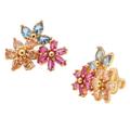 Kate Spade Jewelry | Kate Spade First Bloom Cluster Flower Earrings | Color: Blue/Pink | Size: Os