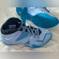 Nike Shoes | Nike Teal Or Turquoise Blue Basketball Shoes, High Top Shoes Size 9.5 Mens Us | Color: Blue/Gray | Size: 9.5