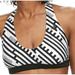 Adidas Swim | Adidas Womens Bikini Swim Top Medium Black White Racerback Striped | Color: Black | Size: M