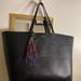 Victoria's Secret Bags | Black Faux Leather Victoria's Secret Tote Bag | Color: Black | Size: Os