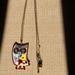 Urban Outfitters Jewelry | Colorful Owl Pendant On Long Dark Gold Chain Necklace | Color: Gold/Red | Size: Os