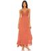 Free People Dresses | Free People Copper Brown Adella Sleeveless Thin Straps Lace V-Neck Maxi Dress | Color: Brown/Red | Size: M