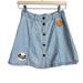 Disney Skirts | Disney Parks Mickey And Minnie Denim Jean Skirt With Patches Size Xs | Color: Blue/Red | Size: Xs
