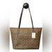 Coach Bags | Coach, Khaki/Brown Signature, Leather Tote | Color: Brown | Size: Os