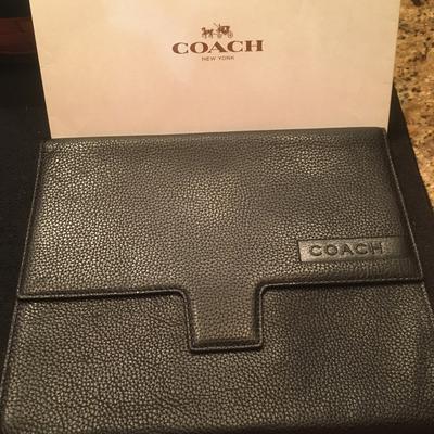 Coach Bags | Coach Pebbled Leather Case Iphone Ipad Electronic Tablet Reader Cords Charger | Color: Black | Size: Os