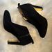 Kate Spade Shoes | Black Suede Kate Spade Booties | Color: Black/Gold | Size: 8.5